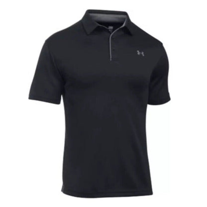 Under Armour Men's UA Tech Performance Golf Polo T-Shirt 1290140-Black-Small-New