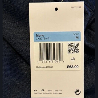 NIKE Dri-FIT Half-Zip GOLF Pullover CK6076-451 -Obsidian Blue - Medium- New $68