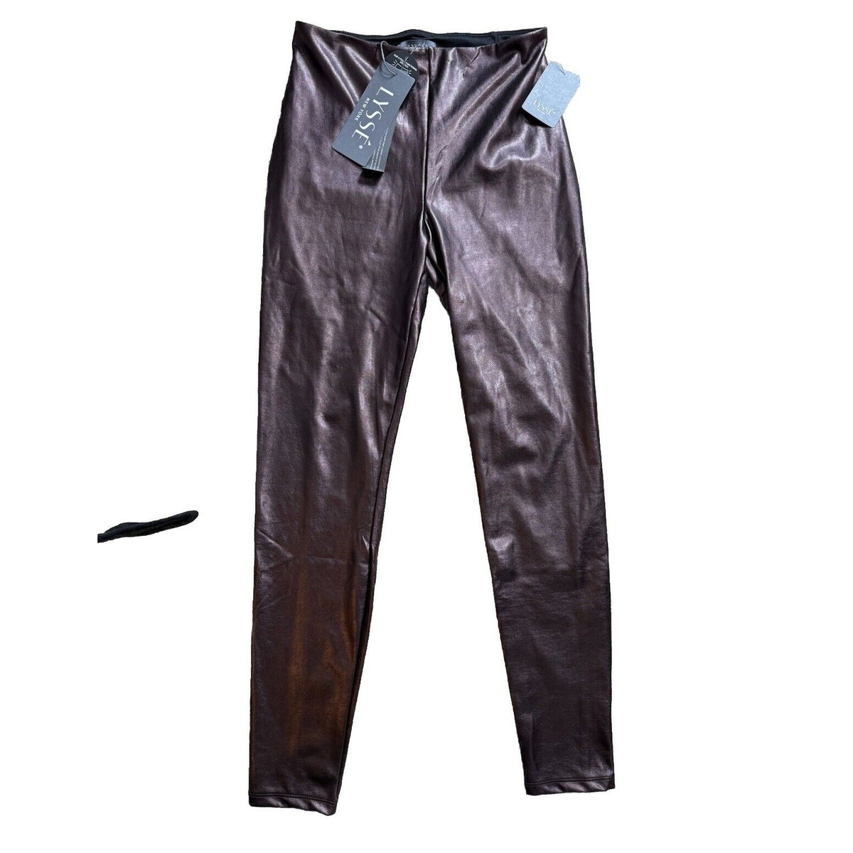 $108 Lysse Women's Stretch Skinny Faux Leather Leggings Pants-Copper -Small- New