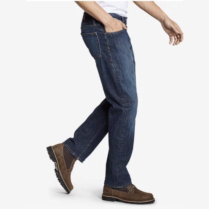 EDDIE BAUER Men’s Flex Straight Denim Jeans- River Rock- 32W x 30L- New Tags $70