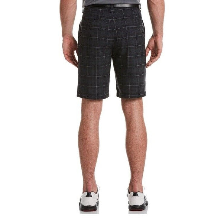Grand Slam Men’s Performance 360 Stretch Plaid Golf Shorts -Black-Size 34 New