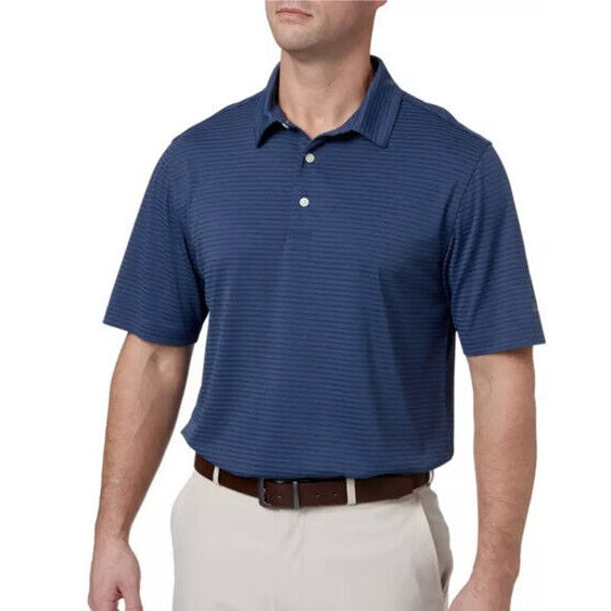 Walter Hagen Essential Texture Golf Polo Shirt Men's Size: Small- Navy Stripe