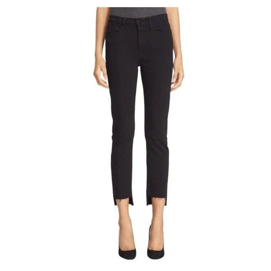 Frame Women’s Denim Jeans Le High Straight Fit Staggered-Black-Size: 30-New $205