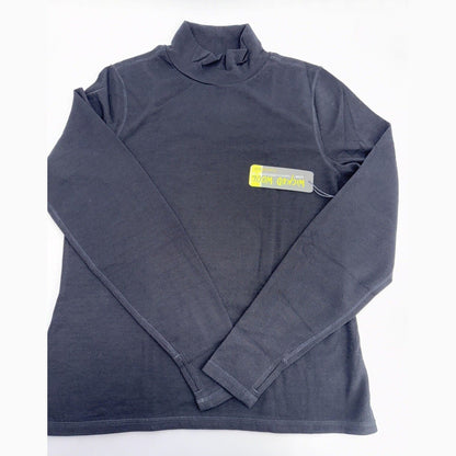 $95 Wicked Wool Women’s Merino Long Sleeve Mock Neck Pullover Top- Black- XLarge