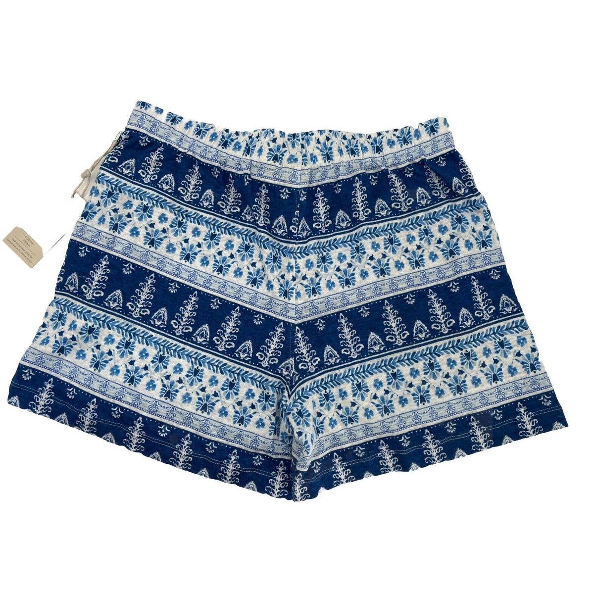$79 Joie Women’s Linen Relaxed Fit Tassel Shorts Olivia Floral Blue- Large- New