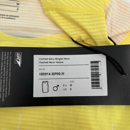 $145 GORE Wear Men’s Contest Singlet Running Shirt  Featherlight-Yellow-Small