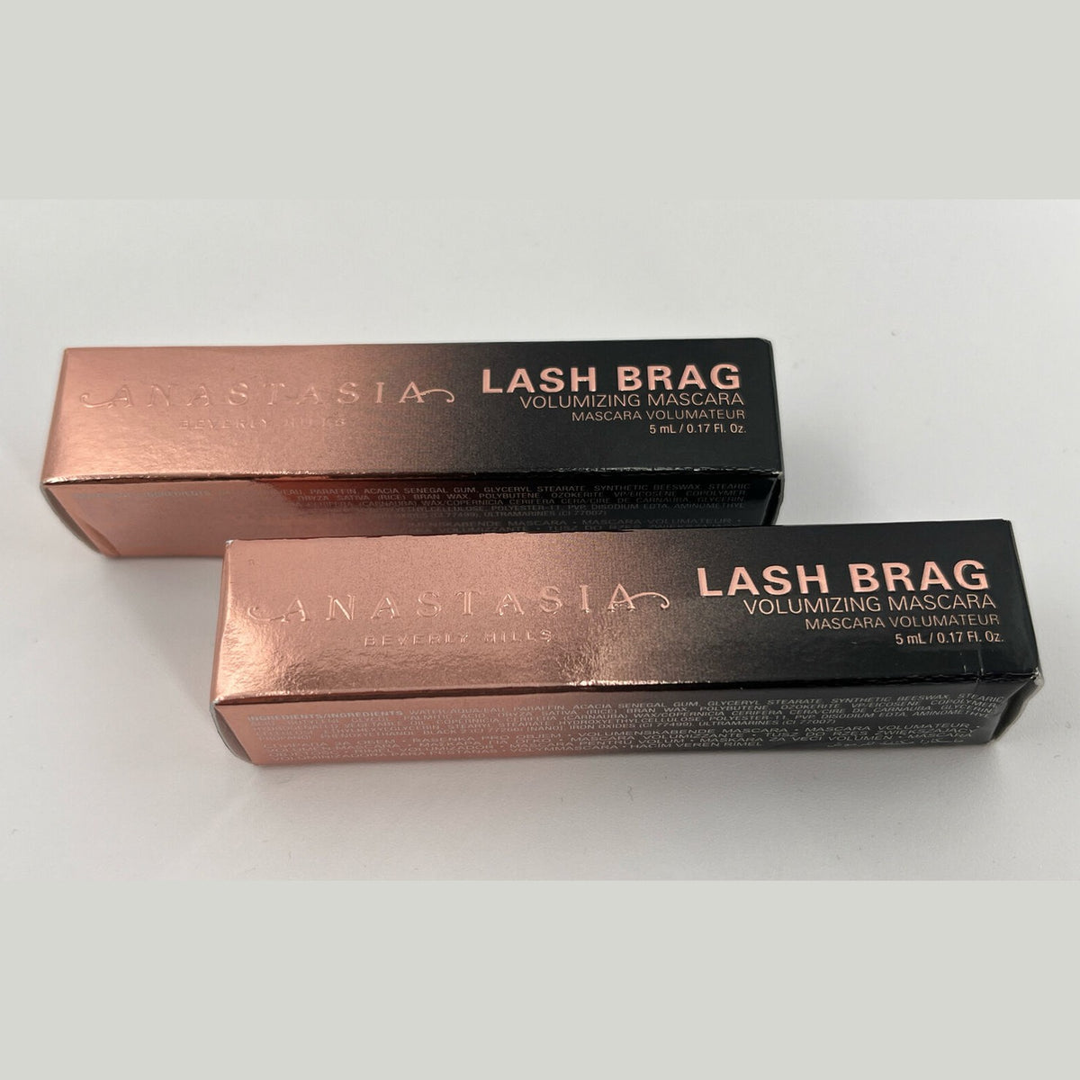 *LOT OF 2* Anastasia Lash Brag Volumizing Mascara Mini, 0.17 fl oz- NEW IN BOX