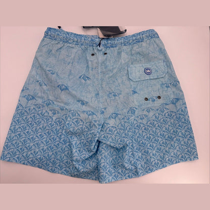 $100 Peter Millar Men’s Tropical Stingray Swim Trunks - Blue- Large- NWT