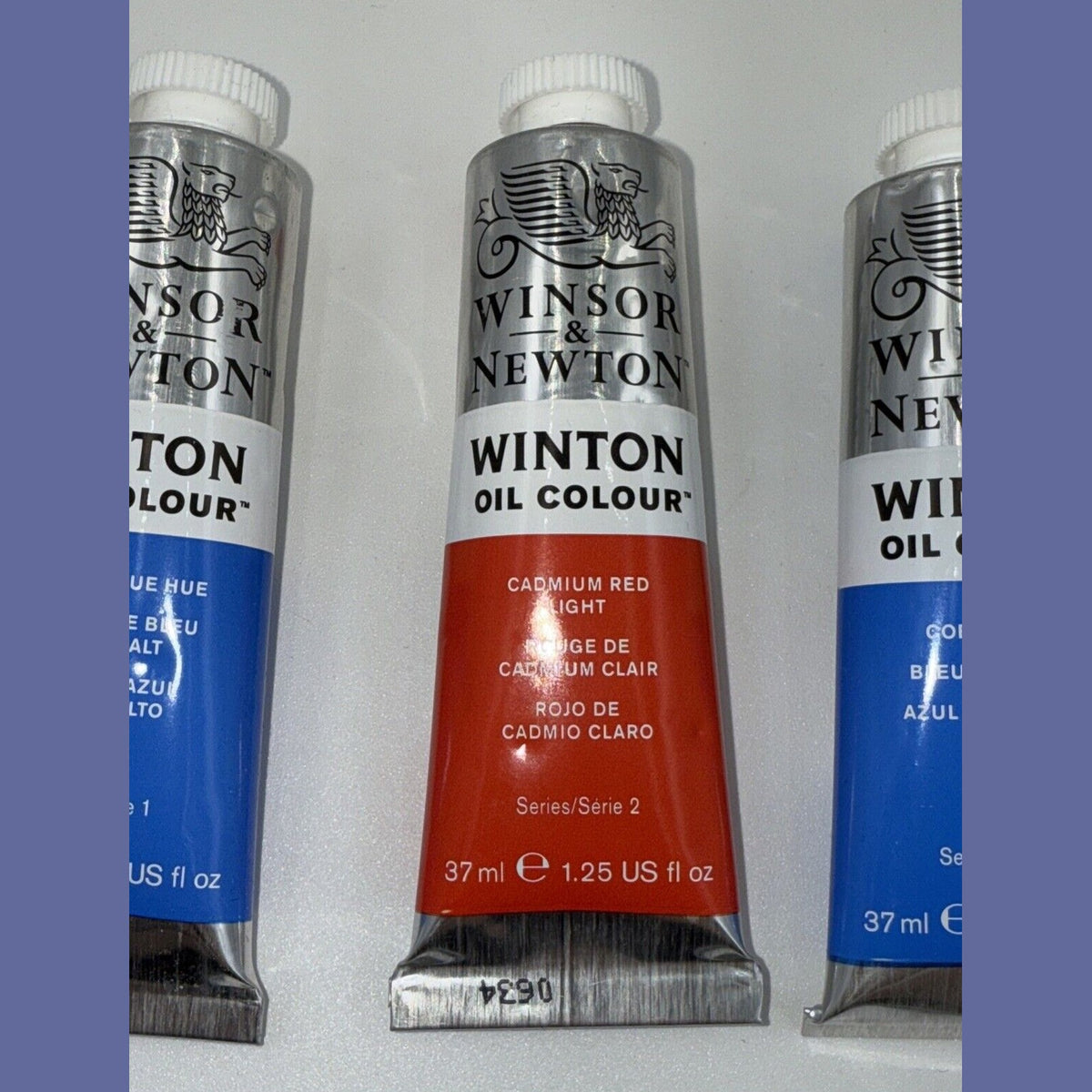 Combo Of 3 Winsor and Newton Winton Oil Colour 1.25 oz. Cadmium 1 Red,2 Blue