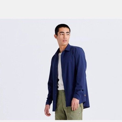 $150 FJALLRAVEN Men’s Specialized S/F Sun Long Sleeve Shirt- Navy- Medium - New