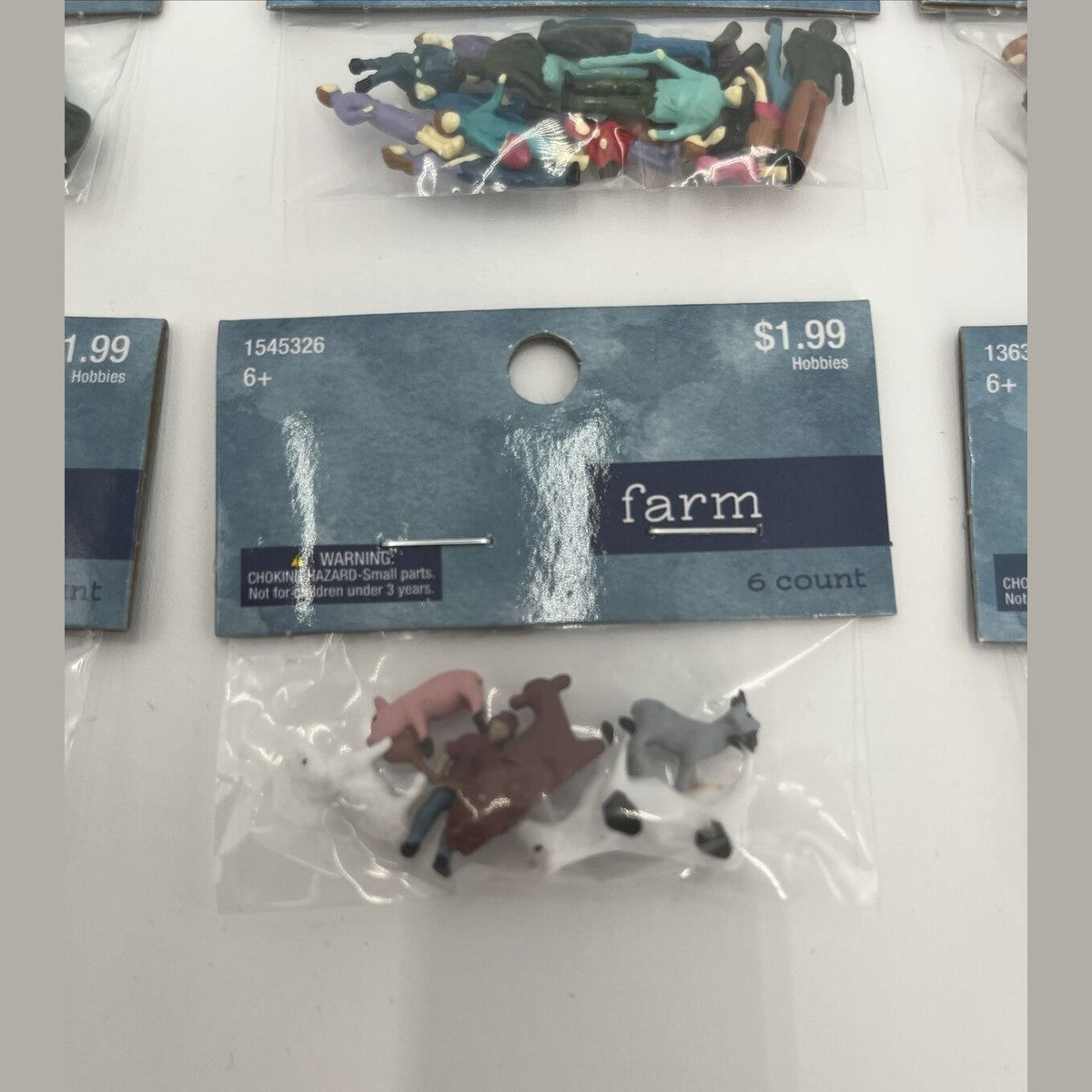 6 Pack Lot Of Mini Figures From Hobby Lobby- 3 People, 1 Float, 2 Farm- Deal!