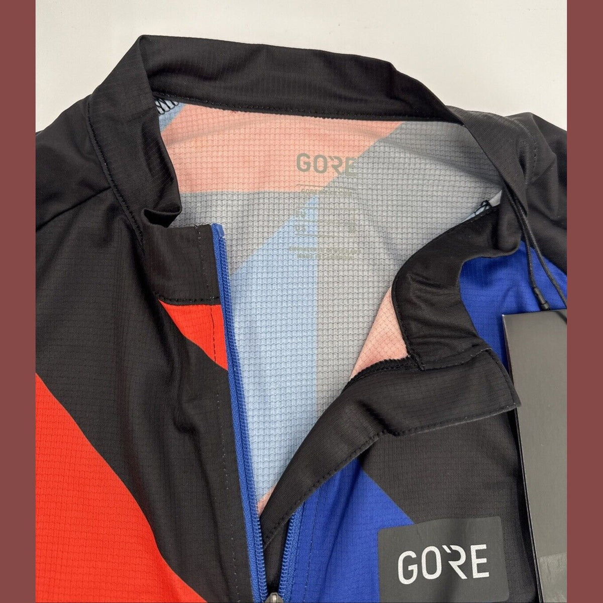 $95 Gore Wear Men Signal Cycling Full Zip Short Sleeve Jersey-Black Fire-Medium