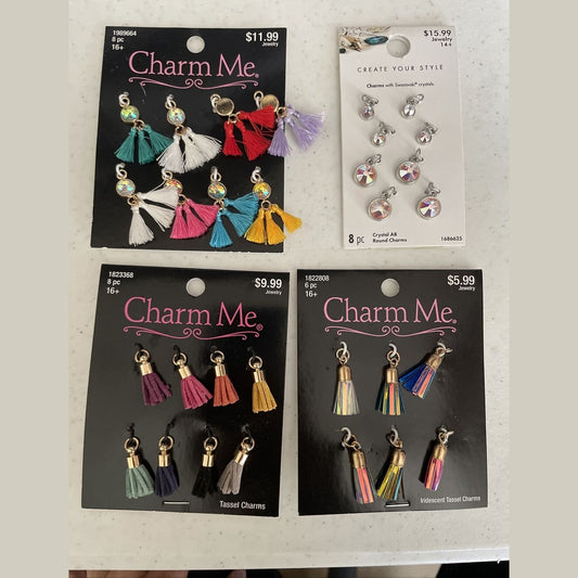 Combo Lot Of 4 Packages Charm Me - Great Styles & Colors Over $43 Retail
