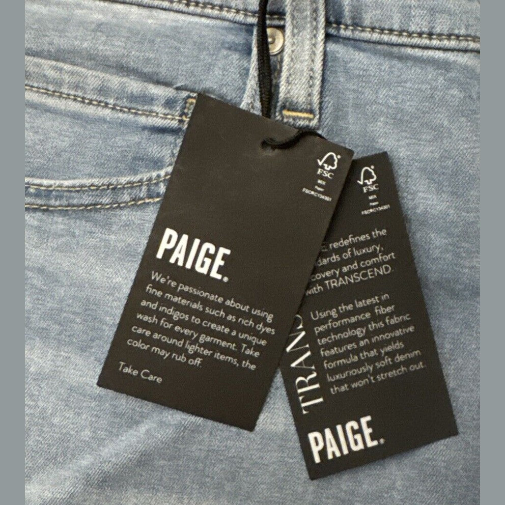 $199 Paige Men’s Lennox Slim Jeans-Fischer - Size 33Wx27L- Brand New