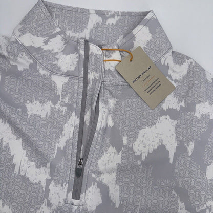 $145 Peter Millar Crown Perth Performance 1/4 Zip Pullover- Grey - Large - NEW