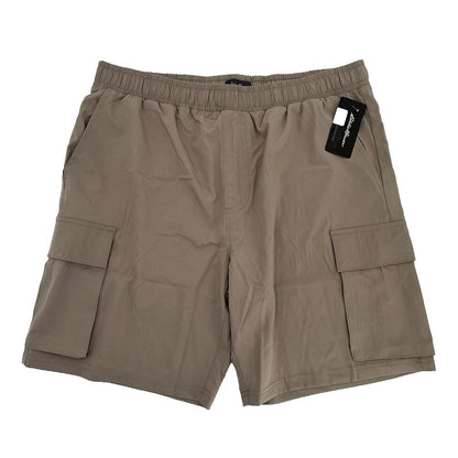 $60 Eddie Bauer Men's Inland 8” Woven Tech Drawstring Pull On Shorts-Taupe-Large
