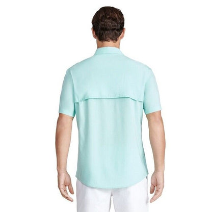 $65 IZOD Men’s Saltwater Beach Performance Printed Shirt - Ice Green- Small -NWT