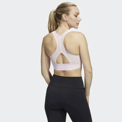 Adidas Powerreact Training Medium-Support Bra Women’s - Clear Pink- MDD - New$30