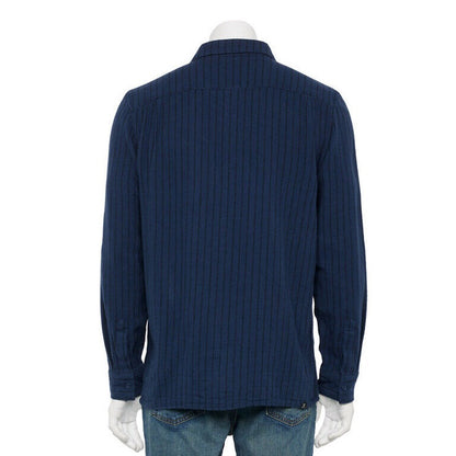 Vans Men's Station Striped Shirt Button Front -Dress Blue- Small- New Tag $50