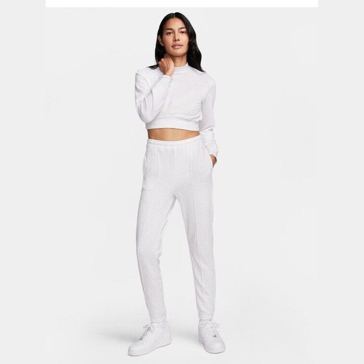 Nike Women's Sportswear Chill Terry High-Waisted Joggers-Birch Heather-Large