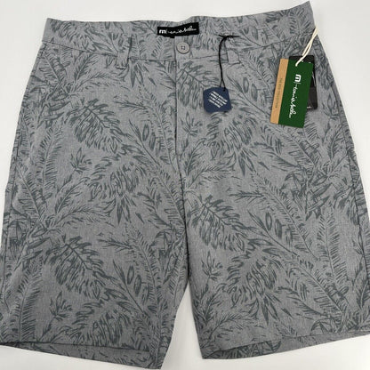 $90 Travis Mathew Men's Jaguar Golf Shorts Palm Print Shade- Grey-Size: 32W-New