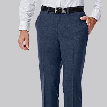 Haggar Men's Premium 4 Way Stretch Slim Fit Flat Front Suit Pant-Blue - 32W 32L