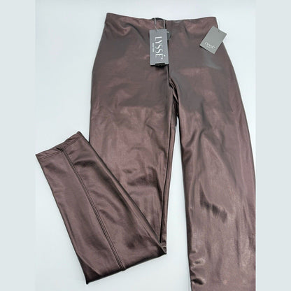 $108 Lysse Women's Stretch Skinny Faux Leather Leggings Pants-Copper -Small- New