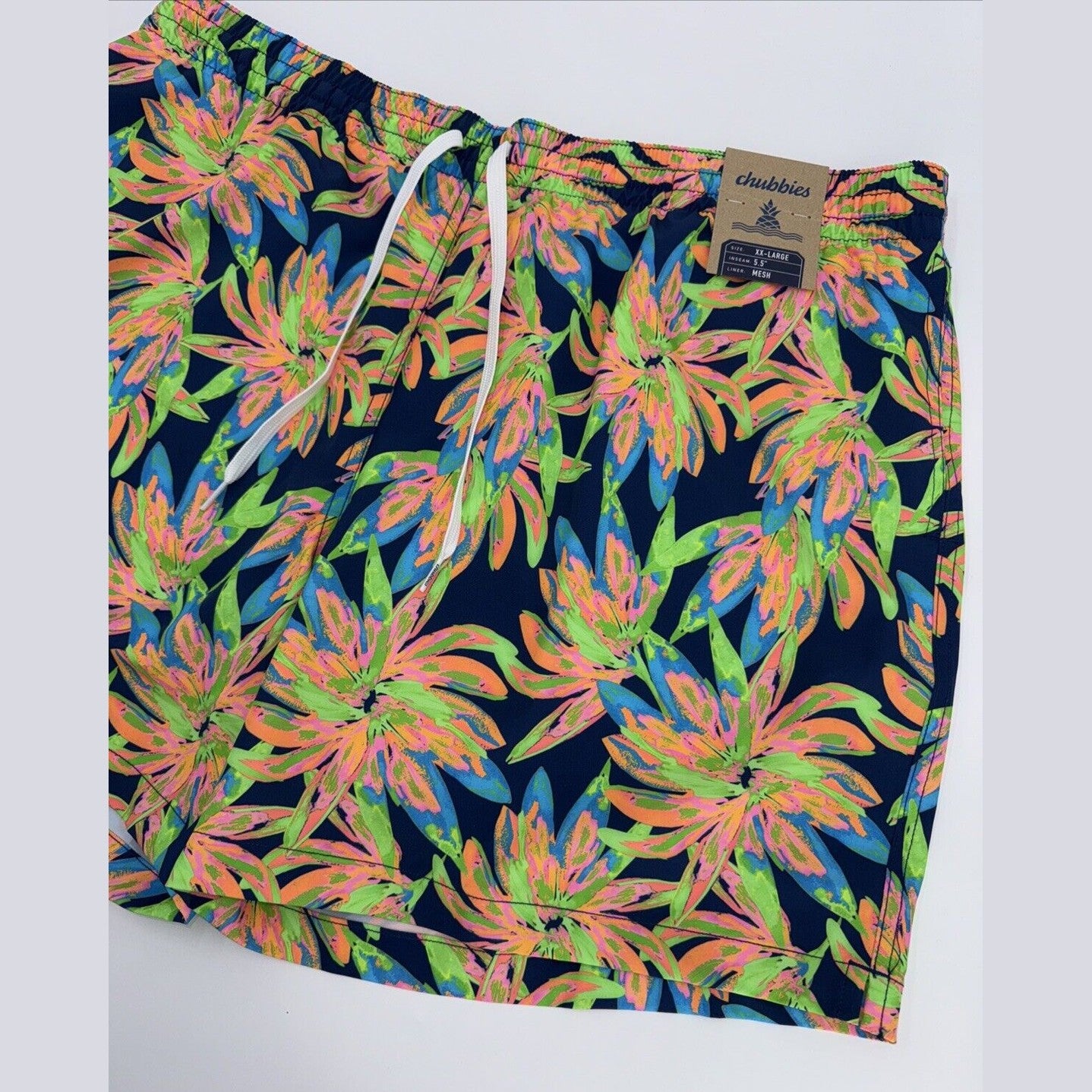 $70 Chubbies The Ocean Flowers 5.5" Inseam Swim Trunks-Multi -2XLarge -New Tag