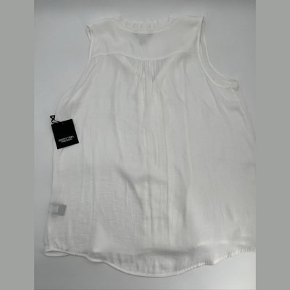 $35 Simply Vera Vera Wang Tie Front Pin-tuck sleeveless Top-White-Medium-New Tag