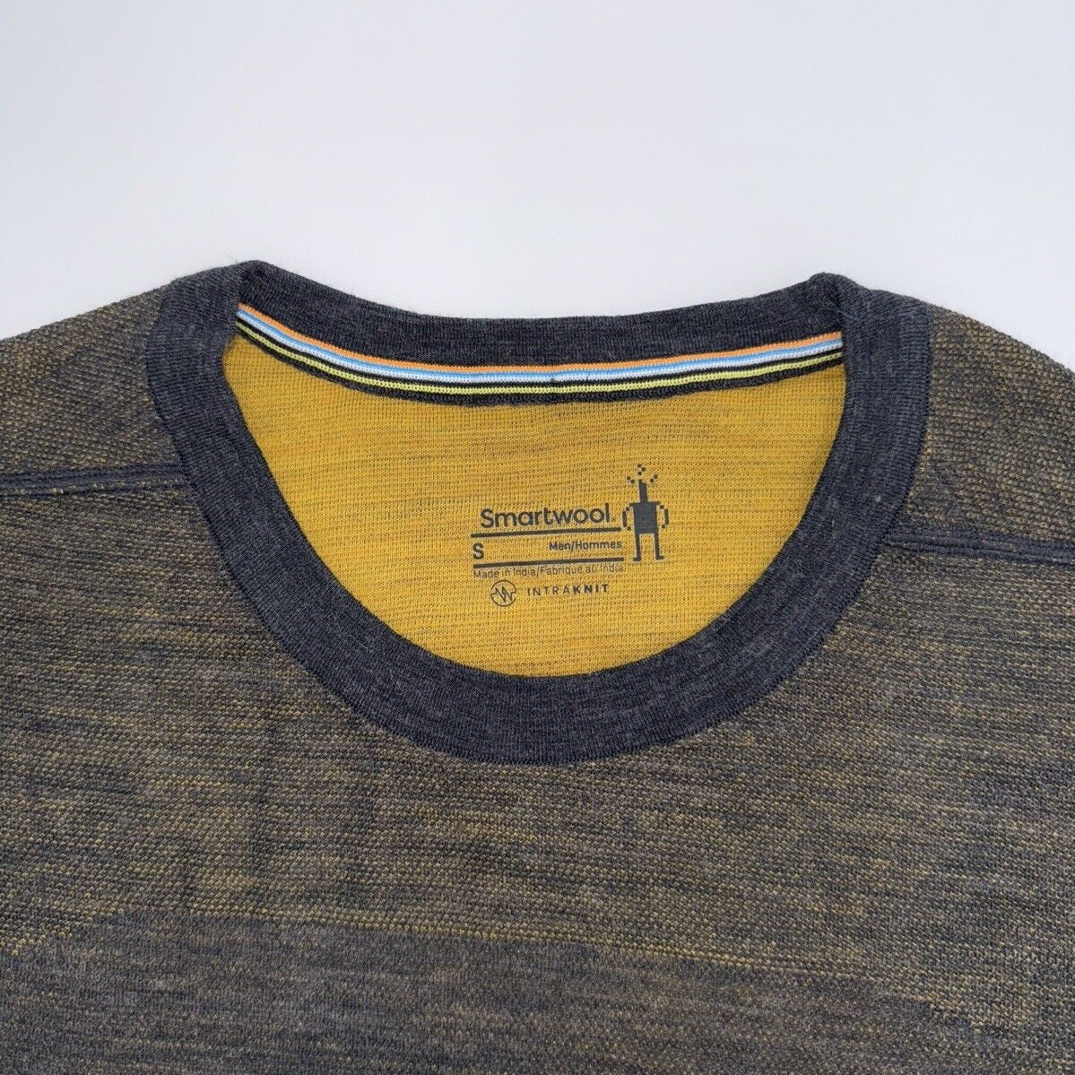 $130 Smartwool Men's Base Layer Intraknit Merino Crew-Charcoal Honey-Small-NEW
