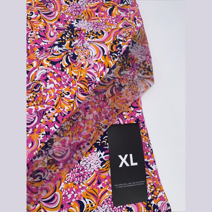 $100 Ibkul Women’s Long Sleeve Zip Mock Neck Top-Marissa-Hot Pink -XLarge -New