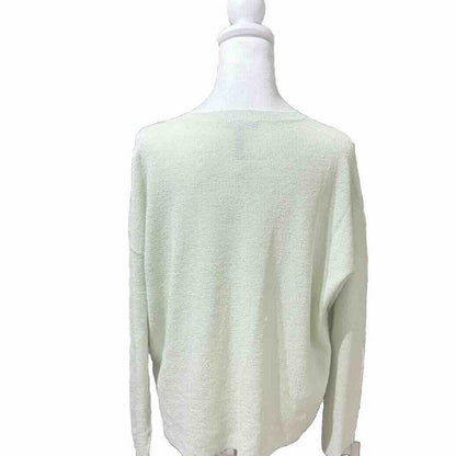 Eileen Fisher Women's Linen Blend Crewneck Long-Sleeve Top-Mist-Medium-New $258