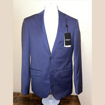 DKNY Men's Lexington “Derek” Blue Italian Wool Jacket Size 36 Regular NWT- $525