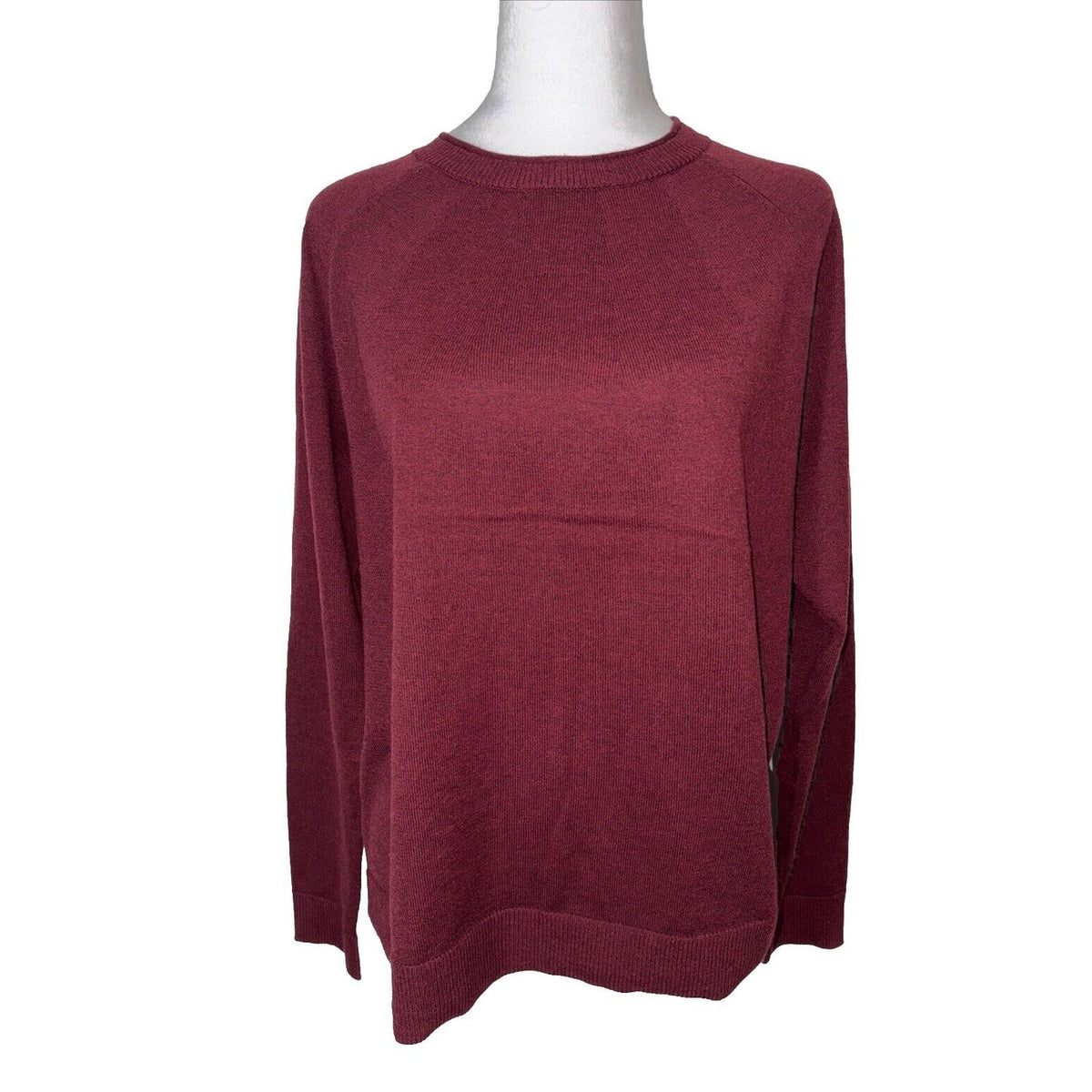 $100 Smartwool Women’s Colorblock Sweater-Cherry Heather (Maroon)-Medium -New