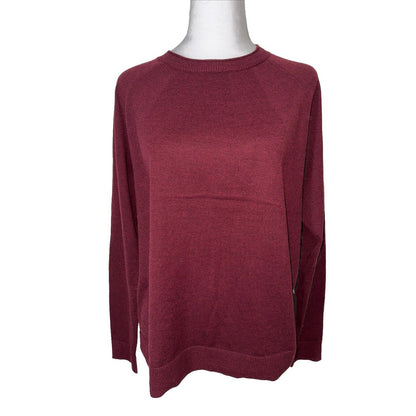 $100 Smartwool Women’s Colorblock Sweater-Cherry Heather (Maroon)-Medium -New