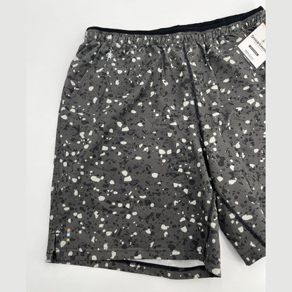 $75 Smartwool Men’s Merino Sport Lined Run Hike Shorts- Black Print-Small-New