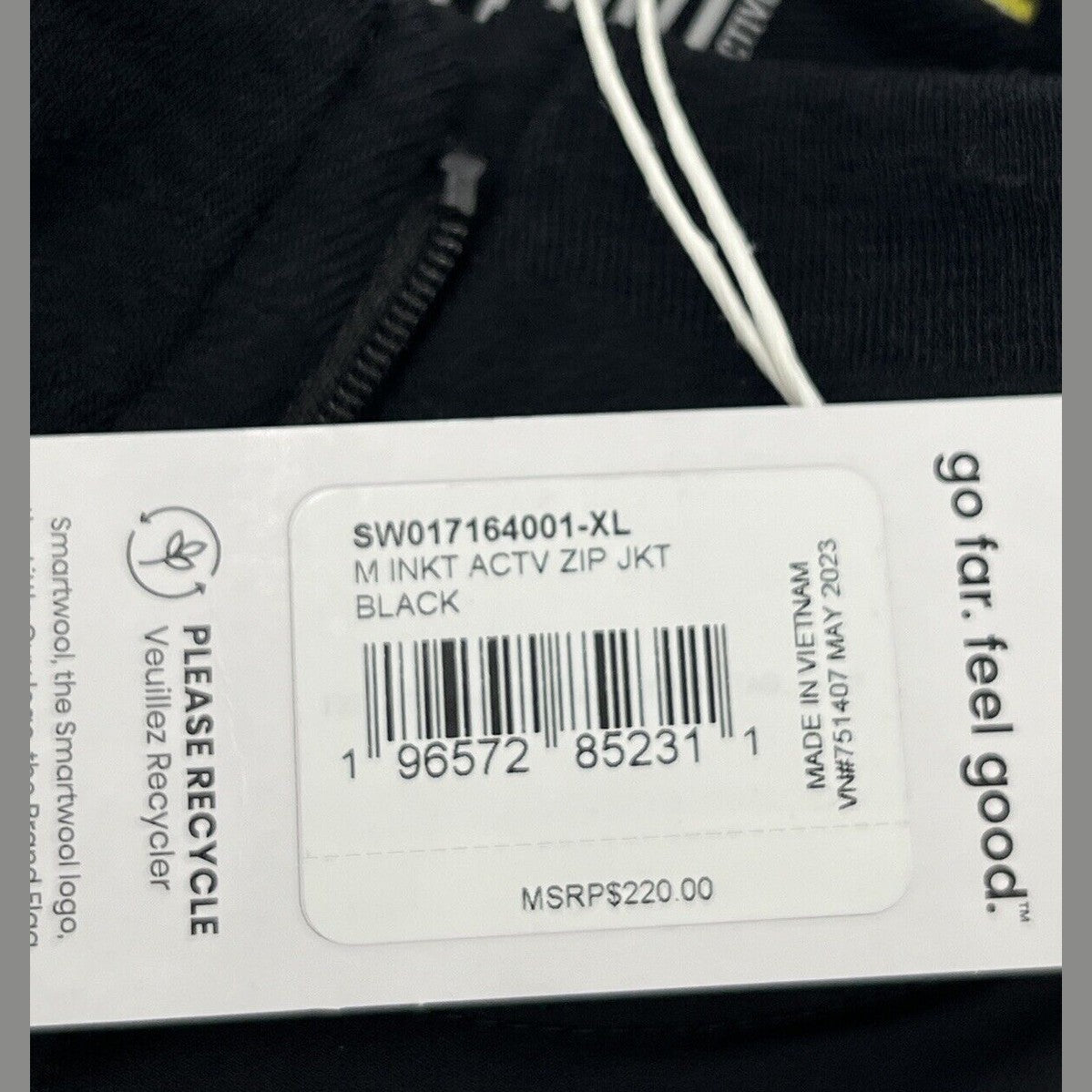 $220 Smartwool Men’s Intraknit Active Full Zip Jacket Merino - Black - XLarge