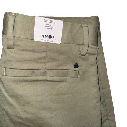 $230 No Nationality NNo7 Men’s Theo Regular Fit Organic Cotton Oil Green 29Wx32L