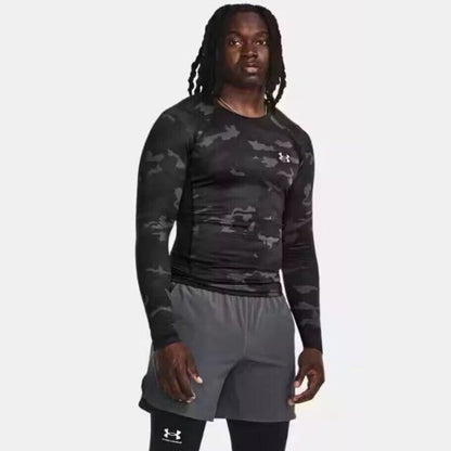 $80 Under Armour Long Sleeve ColdGear Infrared Compression-Black Camo-Medium