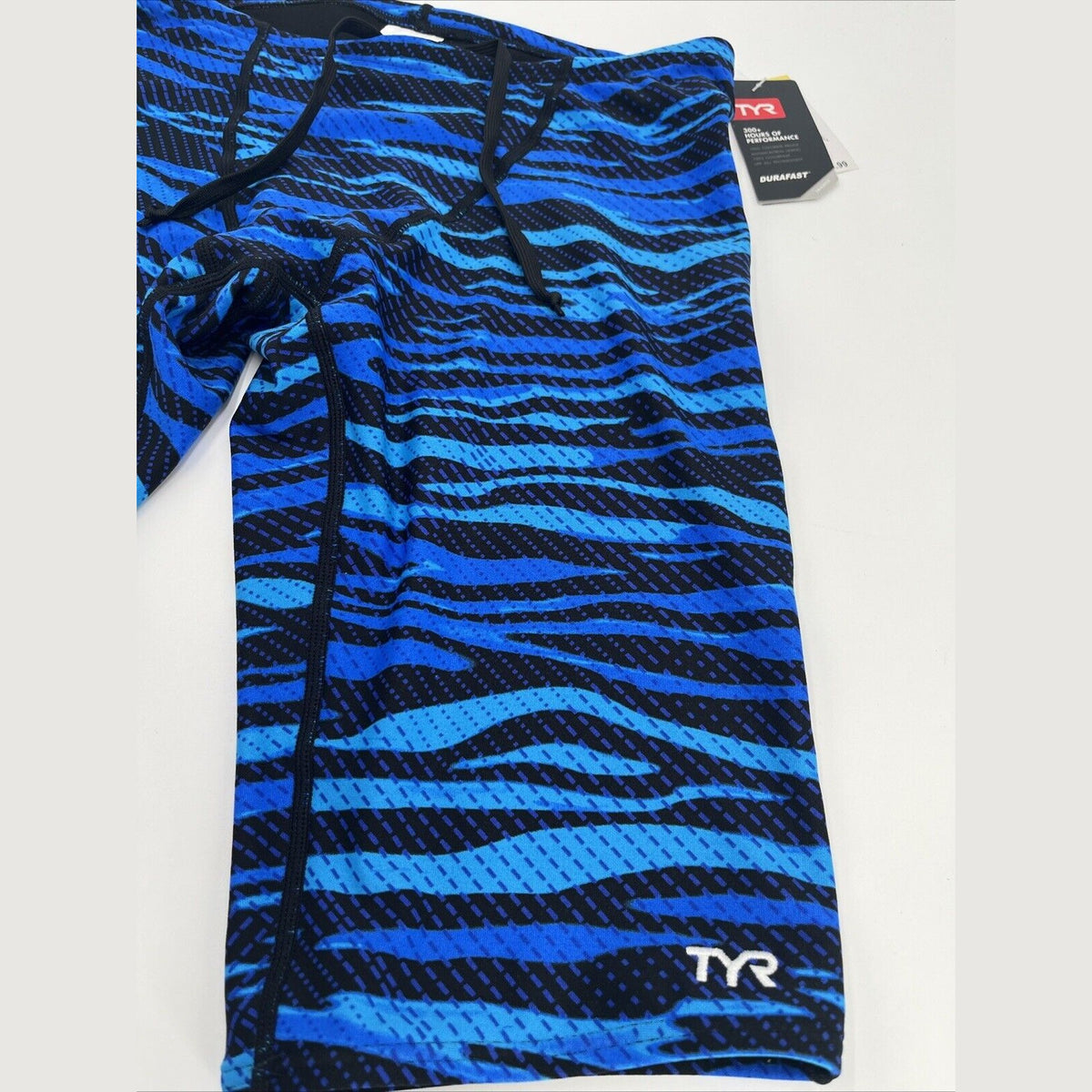 $60 TRY Men's Crypsis All-Over Jammer Swimsuit - Blue / Black- Size: 32- New Tag
