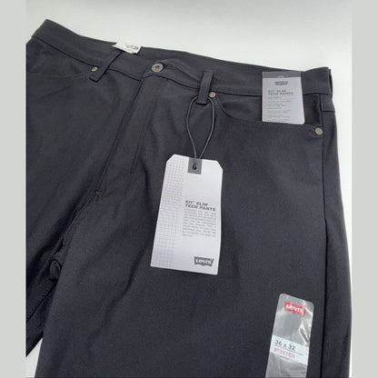 $70 Levi's Men's 511 Slim Tech Pants Stretch A92130010- Black- 36W 32L - New Tag