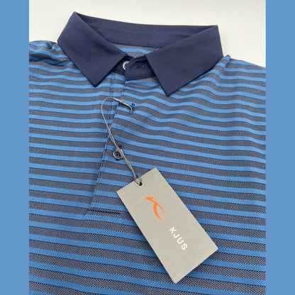 $104 KJUS Men’s Luis Stripe Comfort Golf Polo Shirt MG60-JO8-Atlanta Blue-Small