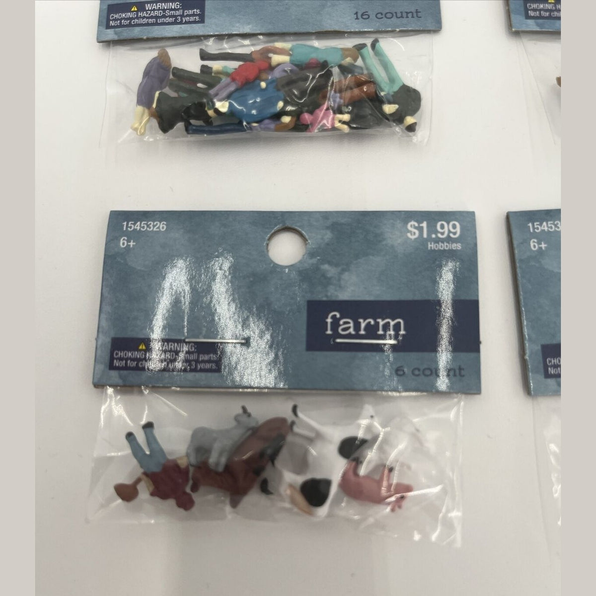 6 Pack Lot Of Mini Figures From Hobby Lobby- 3 People, 1 Float, 2 Farm- Deal!