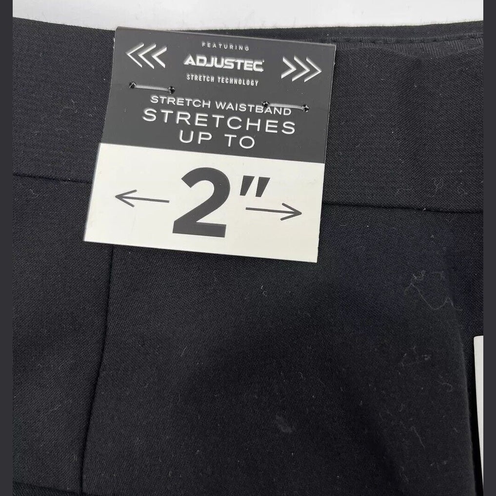 JF J Ferrar Men's Super Slim Dress Pants Slacks Flat Front-Black-34W 30L- New