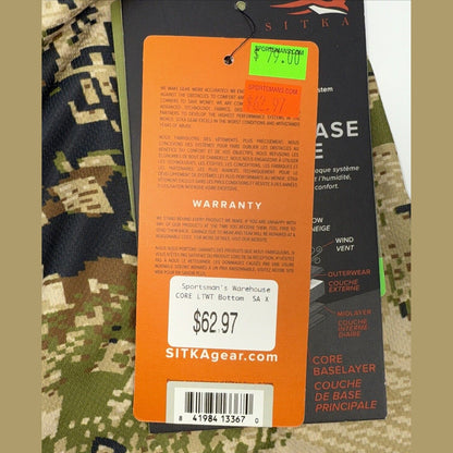 SITKA Men’s CORE LIGHTWEIGHT BOTTOMS- Optifade Sub - 2XLarge - New Retail $79