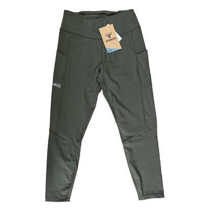 $80 King's Women’s High Waist Freya Leggings Stretch-Leaf Olive-Large-New Tags