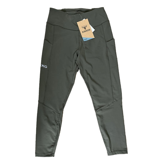 $80 King's Women’s High Waist Freya Leggings Stretch-Leaf Olive-Large-New Tags