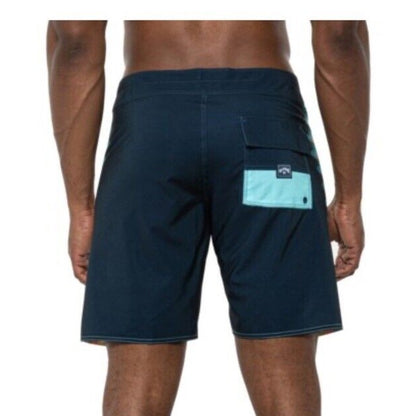 $60 Billabong D Bah Placement 19" Board Shorts - #43860-Multi Teal-Size: 30W-New