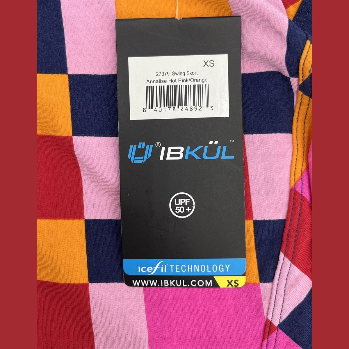 $79 IBKUL Women's Active Golf Tennis Skort - Annalise Pink/Orange-XSmall-New
