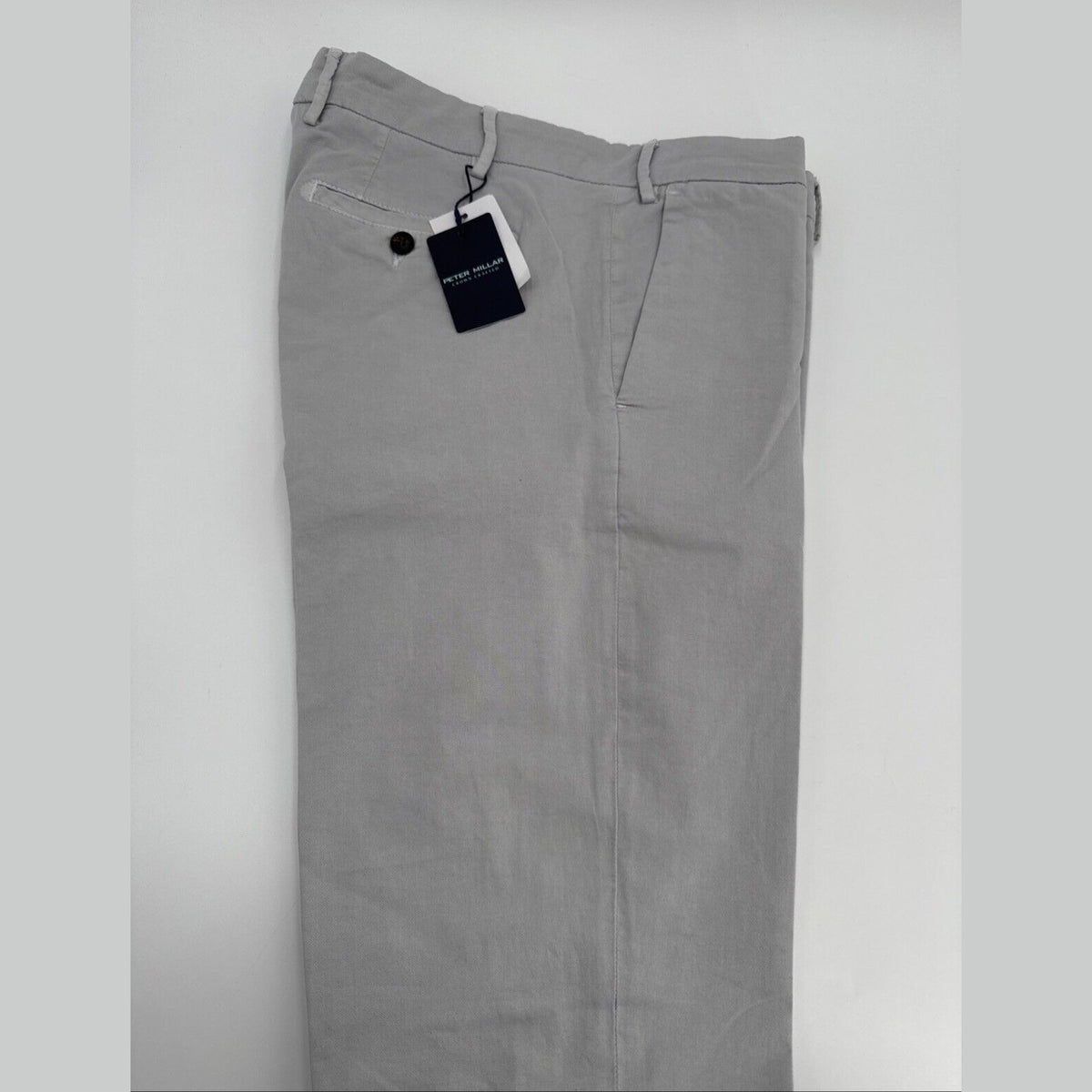 $198 PETER MILLAR Collection Men’s Concorde Garment Dyed Trouser-Grey-34W 36L